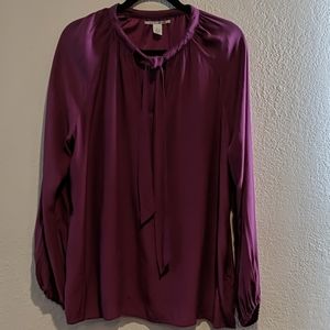 Lucky Brand Boho style100% Silk Plum Top Sz. Large
